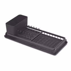 Brabantia Dish Drying Draining Rack (Compact / Light Grey) Easy-Clean Drip Tray & Removable Cutlery Basket, Corrosion-Resista ...