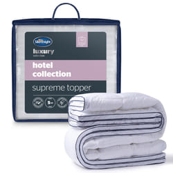 Silentnight Hotel Collection Mattress Topper Super King - Luxury Soft Silky Comfortable 5cm Thick Deep Mattress Protector Pad Cover with Deep Fit