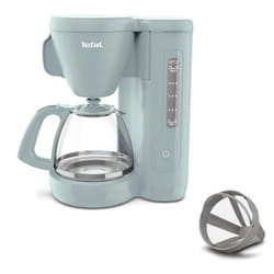 Tefal Morning Filter Coffee Maker - Eucalyptus, 1.25L Capacity, Permanent Reusable Filter, Drip-Stop System, Keep-Warm Function, Easy Fill Water Tank,