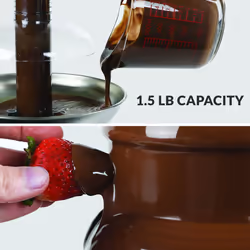 Nostalgia 3 Tier Electric Chocolate Fondue Fountain Machine for Parties - Melts Cheese, Queso, Candy, and Liqueur Dip Strawberries, Apple Wedges,