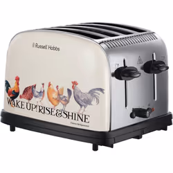 Russell Hobbs Emma Bridgewater Rise & Shine 4 Slice Toaster - (Independent & Wide Slots, 7 Browning settings, Frozen/Cancel/R ...