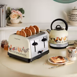 Russell Hobbs Emma Bridgewater Rise & Shine 4 Slice Toaster - (Independent & Wide Slots, 7 Browning settings, Frozen/Cancel/Reheat with Illuminated