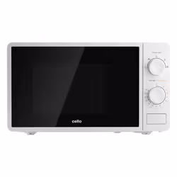 Cello 800W Microwave Oven with 20 Litre Capacity 5 Power levels and defrost function, White, Manual control, Clock kitchen ti ...