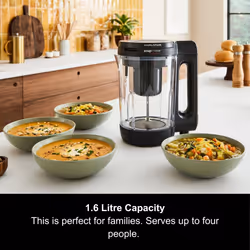 Morphy Richards 1.6L Clarity Soup Maker, Portion Control, 9 Featured Settings, Smart Response Technology, Keep Warm, Soup and Smoothie Maker, White &