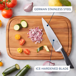 Tefal Jamie Oliver Kitchen Knives Set, 4 Pieces: Santoku, Chef, Utility, Paring Knives, German Stainless Steel, Durable Sharp Blades, Comfortable