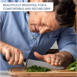 Tefal Jamie Oliver Kitchen Knives Set, 4 Pieces: Santoku, Chef, Utility, Paring Knives, German Stainless Steel, Durable Sharp Blades, Comfortable