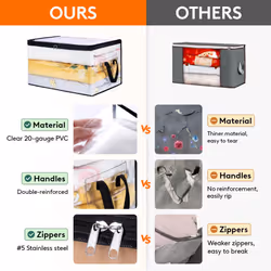 Lifewit 8 Pack Clear Clothes Storage Bags, 60L Plastic Blanket Storage Bags, Vinyl Foldable Moving Bags with Zipper, Closet Organizers and Storage