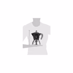 Bialetti New Moka Induction Induction Coffee Pot, 6 Cups, 280 ml, Aluminium, Black