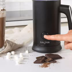 Salter Chocolatier Hot Chocolate Maker - 4-In-1 Electric Milk Frother, Cordless Hot & Cold Milk Foamer 115ml, One Cup 240ml Milk Steamer Heater, LED