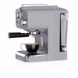 Swan SK22110GRN Retro Espresso Plastic Coffee Machine with Milk Frother, Steam Pressure Control, 1.2L Detachable Water Tank, 1100W, Retro Grey