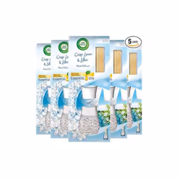 Air Wick Air Freshener Reed Diffuser, Crisp Linen and Lilac, Pack 5 x 33ml, Lasts up to 20 weeks, Room Diffuser