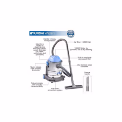 Hyundai 1200W 3-In-1 Wet and Dry Vacuum Cleaner, 3 Year Warranty