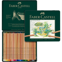Faber-Castell Tin of 24 Pitt Pastel Artists Colouring Pencils, High Colour Ideal For Colouring, Drawing, Sketching, By Professional And Hobby Artists,