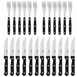 Russell Hobbs COMBO-4796 24-Piece Steak Knife & Fork Set ? Tableware Service for 12, Steak Knives and Forks with Stainless St ...