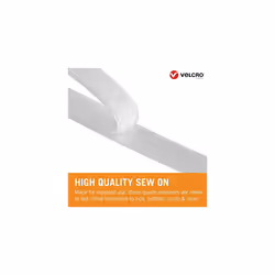 VELCRO Brand | Sew on Fabric Tape | Cut-to-Length Strong Hook & Loop Self Adhesive Tape Perfect for Crafting, Clothing Repairs & Hemming | White |
