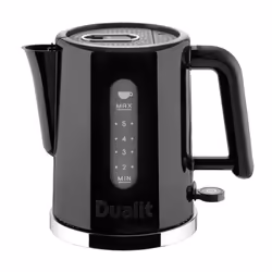 Dualit Studio Kettle | 1.5L 2.4KW Jug Kettle in Black with Polished Trim | Dual Measuring Windows | Fast Boiling BPA Free Ket ...