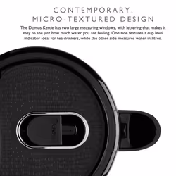 Dualit Studio Kettle | 1.5L 2.4KW Jug Kettle in Black with Polished Trim | Dual Measuring Windows | Fast Boiling BPA Free Kettle | Patented Sure Pour