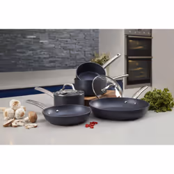 Tower T800031 TruStone Induction Pot and Pan Set, Non Stick, Easy to Clean, Violet Black, 5 Piece, 16/18/20 cm Saucepans, 20/28 cm Frying Pans