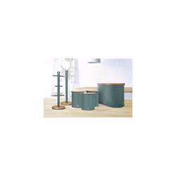 Swan SWKA17512GREN Nordic Scandi Bread Bin with Bamboo Cutting Board Lid, Pine Green, Steel, 1 Size