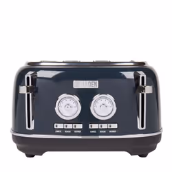 Haden Jersey Steel Blue Toaster 4 Slice ? Dual Control With Adjustable Browning Controls - Self Centring Function - Reheat An ...