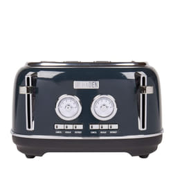 Haden Jersey Steel Blue Toaster 4 Slice ? Dual Control With Adjustable Browning Controls - Self Centring Function - Reheat And Defrost Functions ?