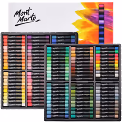 MONT MARTE Oil Pastels Signature 120pc, 120 Assorted Colors, Vibrant Oil Pastel Set, Great Blending and Layering, Ideal for A ...