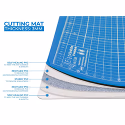 Elan A1 Cutting Mat Blue, 5-Ply Hobby Board for Crafts 90X60 CM, Large Self Healing Cutting Mat A1, Large Craft Board for Sewing & Quilting