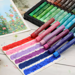 MONT MARTE Extra Soft Oil Pastels Vibrant Hues Premium 120pc, Assorted Bright Colors, Vibrant, Buttery, Versatile Art Pastels for Blending, Layering &