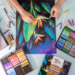 MONT MARTE Extra Soft Oil Pastels Vibrant Hues Premium 120pc, Assorted Bright Colors, Vibrant, Buttery, Versatile Art Pastels for Blending, Layering &