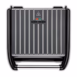 George Foreman Large Electric Steel Grill [Non stick, Healthy, Griddle, Toastie, Hot plate, Panini, BBQ, Energy saving, Verti ...