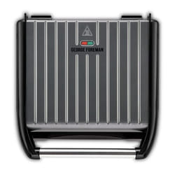 George Foreman Large Electric Steel Grill [Non stick, Healthy, Griddle, Toastie, Hot plate, Panini, BBQ, Energy saving, Vertical storage, Easy clean,