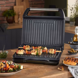 George Foreman Large Electric Steel Grill [Non stick, Healthy, Griddle, Toastie, Hot plate, Panini, BBQ, Energy saving, Vertical storage, Easy clean,