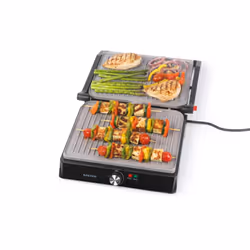 Salter Marblestone Health Grill ? Electric Fold-Out Grill & Panini Maker, Non-Stick XL Plates 29 x 23cm, Opens Flat To 180?, ...