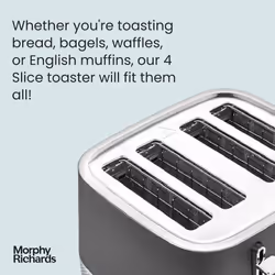 Morphy Richards Illumination 4 Slice Toaster, 7 Toast Settings, Browning Controls, Variable Width Slots, Auto Pop-up, Removeable Crumb Tray, Cord