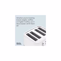 Morphy Richards Illumination 4 Slice Toaster, 7 Toast Settings, Browning Controls, Variable Width Slots, Auto Pop-up, Removeable Crumb Tray, Cord
