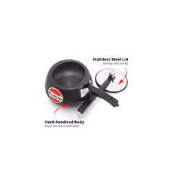 HAWKINS CB15 Hard Anodised Pressure Cooker, Aluminum, Contura Black, 1.5-Liter
