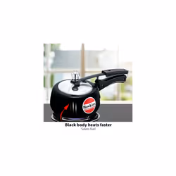 HAWKINS CB15 Hard Anodised Pressure Cooker, Aluminum, Contura Black, 1.5-Liter