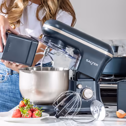Salter Marino Baking Stand Mixer - 6 Speed Kitchen Mixer With Pulse, 5L Stainless Steel Mixing Bowl, Removable Splash Guard, Whisk, Dough and Beater