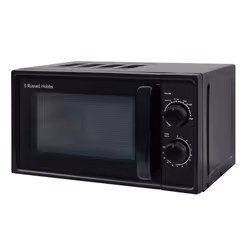 Russell Hobbs 17L Small Microwave Black Manual Textures 700W with 5 Power Levels & 30 min Timer, Defrost Function & Easy Clea ...
