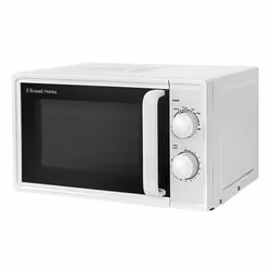Russell Hobbs 17L Small Microwave White Manual Textures 700W with 5 Power Levels & 30 min Timer, Defrost Function & Easy Clea ...