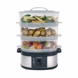 Morphy Richards 3 Tier Food Steamer, 9L, 60 Minute Timer with Bell, Instant Steam Production, Visible Water Gauge, Rice Tray, ...