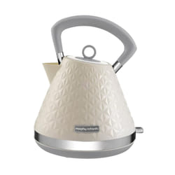 Morphy Richards Vector Pyramid Kettle, 1.5L, 3kW Rapid Boil, Anti Limescale Filter, Boil Dry Protection, Water Window, Pull Ring Removeable Lid, 360