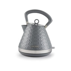 Morphy Richards Vector Pyramid Kettle, 1.5L 3kW Rapid Boil, Anti Limescale Filter, Boil Dry Protection, Water Window, Pull Ring Removeable Lid, 360