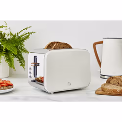 Swan ST14610WHTN Nordic 2-Slice Toaster with Defrost/Reheat/Cancel Functions, Cord Storage, 900W, White