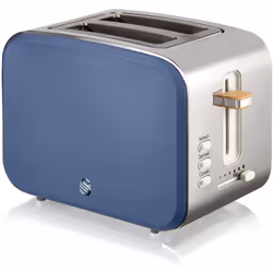 Swan ST14610BLUN Nordic 2 Slice Toaster with Defost,Reheat,Cancel Functions, Cord Storage, 900W, Blue