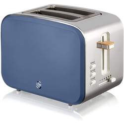 Swan ST14610BLUN Nordic 2 Slice Toaster with Defost,Reheat,Cancel Functions, Cord Storage, 900W, Blue