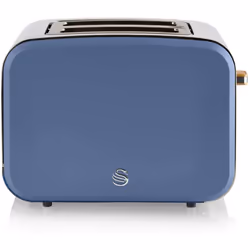 Swan ST14610BLUN Nordic 2 Slice Toaster with Defost,Reheat,Cancel Functions, Cord Storage, 900W, Blue