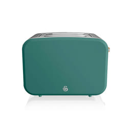 Swan ST14610GREN Nordic 2-Slice Toaster with Defrost/Reheat/Cancel Functions, Cord Storage, 900W, Green