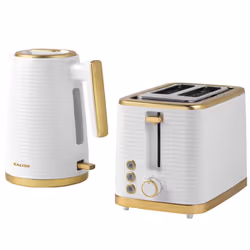 Salter COMBO-7996 Palermo Electric Kettle and Toaster Set, 2-Slice Toaster with Wide Slots and 7 Browning Functions, 1.7L Cor ...
