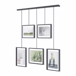 Umbra Exhibit Picture Frame Gallery Set, Adjustable Collage Display for 5 Photos, Prints, Artwork and More, Holds two 4 x 6"  ...